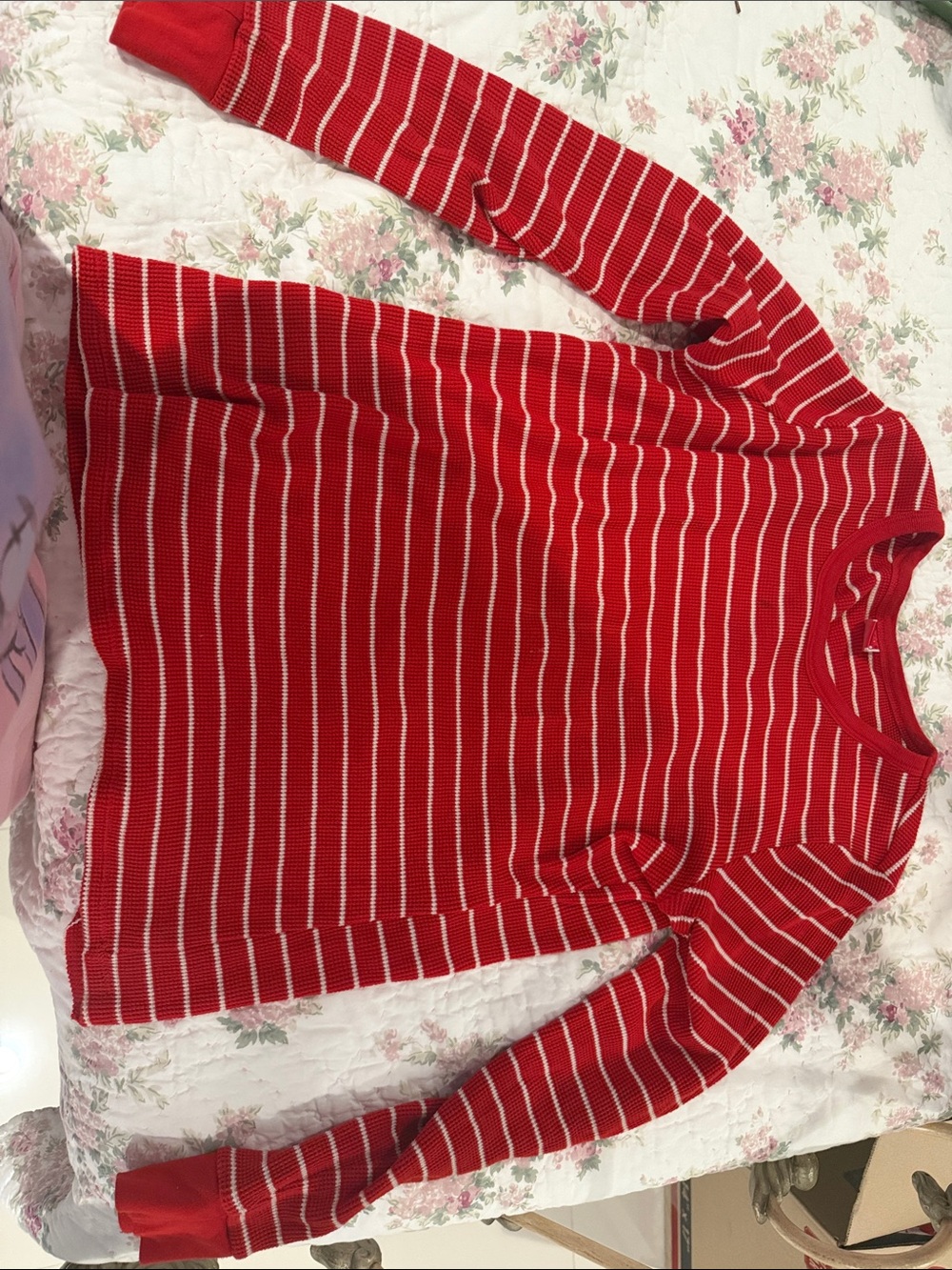 Target Red and White Striped Women's Long-Sleeve Top & Pants
